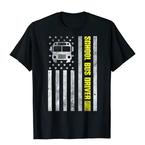 school bus american flag shirt