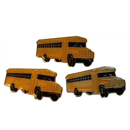 school bus lapel pin set