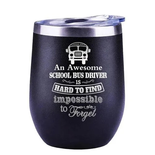 school bus wine glass
