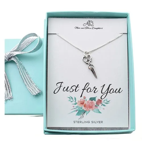 sterling silver scissors necklace