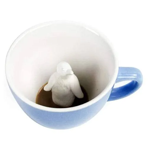 hidden penguin coffee mug