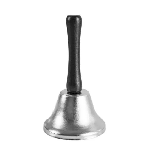 silver steel hand bell