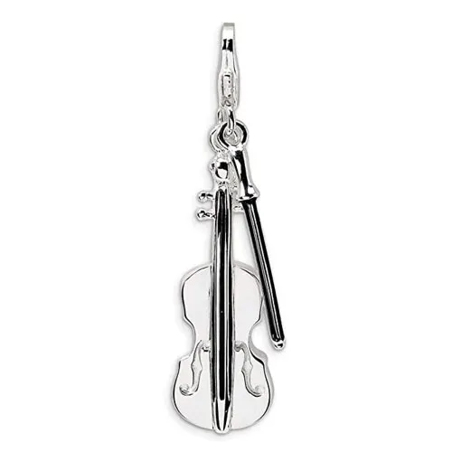silver violin pendant necklace