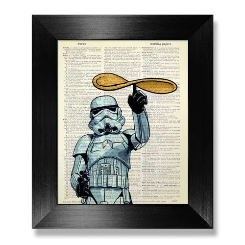 stormtrooper spinning pizza wall art