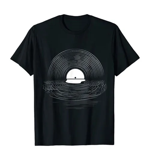 sun set vinyl record shirt