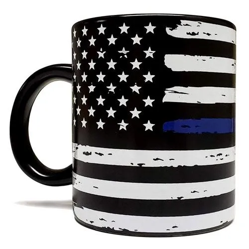 thin blue line police mug