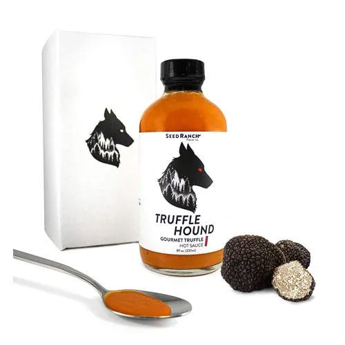 truffle hound hot sauce bottle