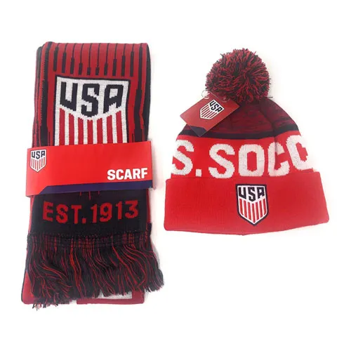 usa scarf beanie