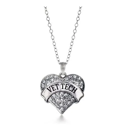 vet tech heart charm necklace