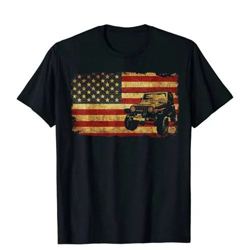 vintage us flag off road t-shirt