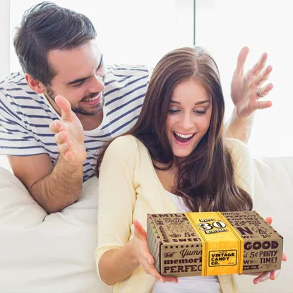 vintage candy box present