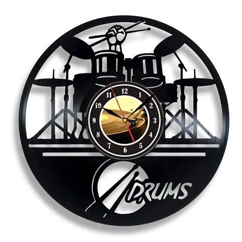 vinyl drum wall clock
