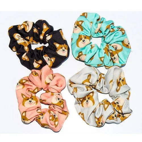 welsh corgi hair scrunchies