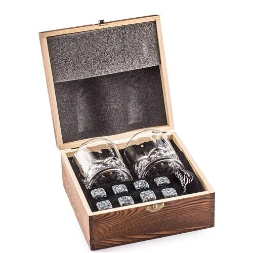 whiskey stones glass gift set