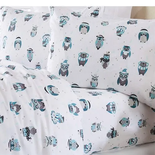 winter owl bed sheets