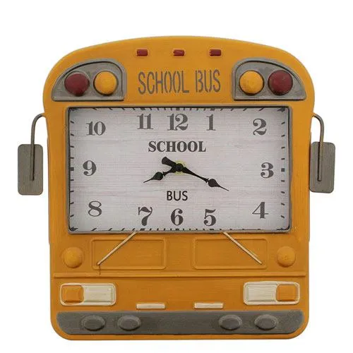yellow school bus clock