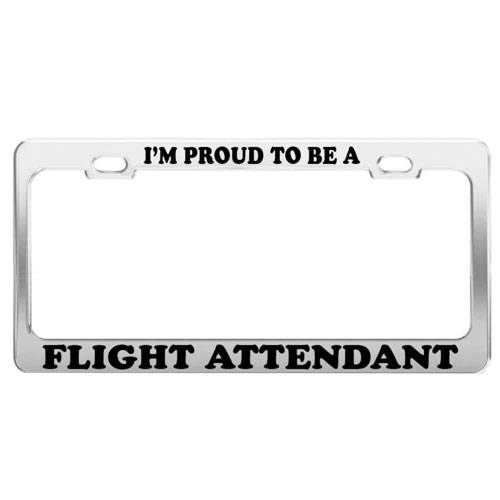 flight attendant license plate frame