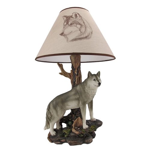 gray wolf table lamp