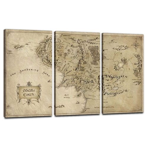 middle earth map canvas print