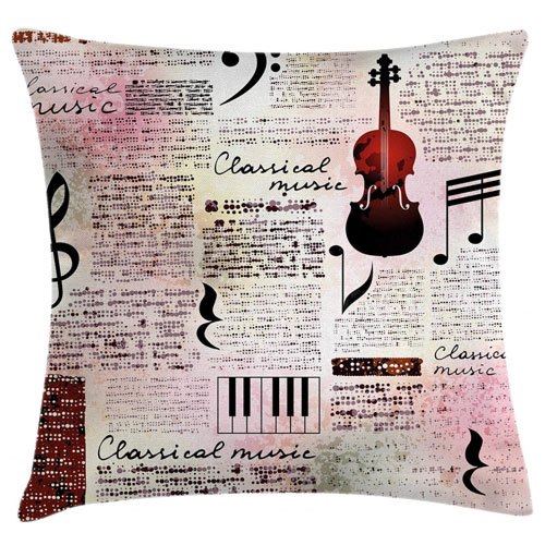 violin throw pillow cover