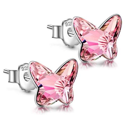 sterling silver stud heart earrings