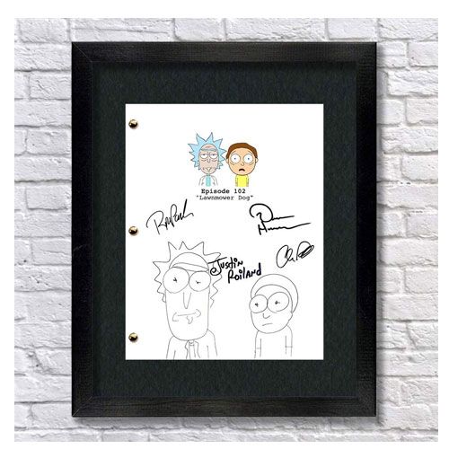 autographed rick and morty script