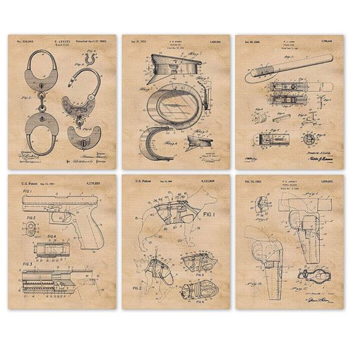 vintage police patent art prints