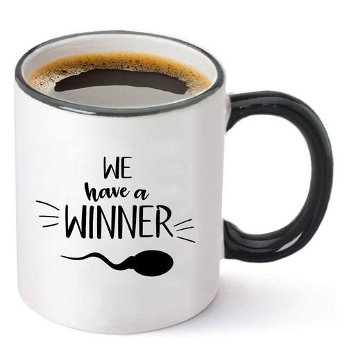 we have a winner coffee mug