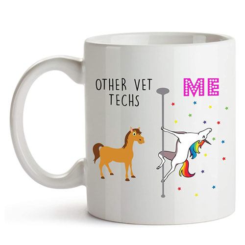 unicorn vet tech ceramic mug